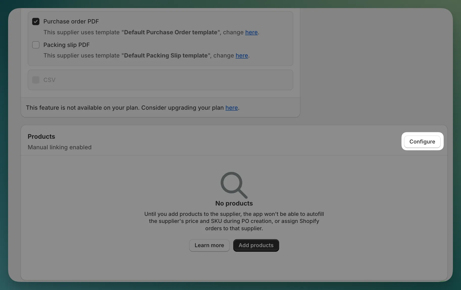 Linking existed supplier