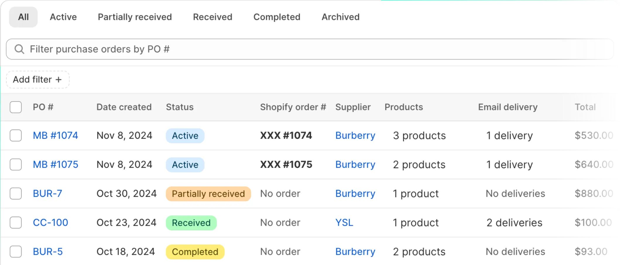 Take control of purchase orders
