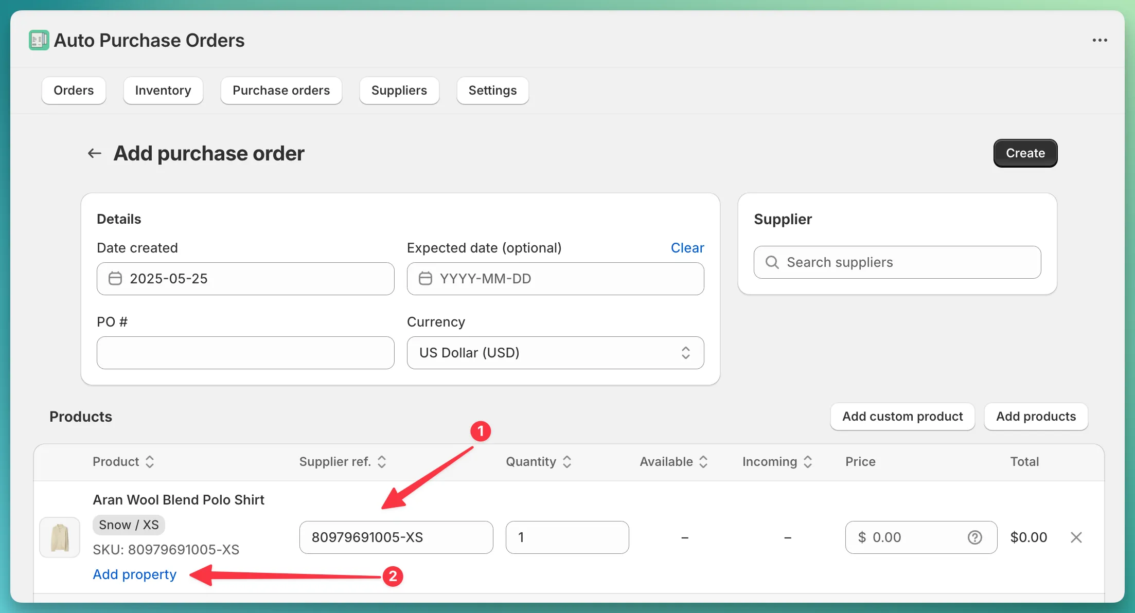 PO product properties