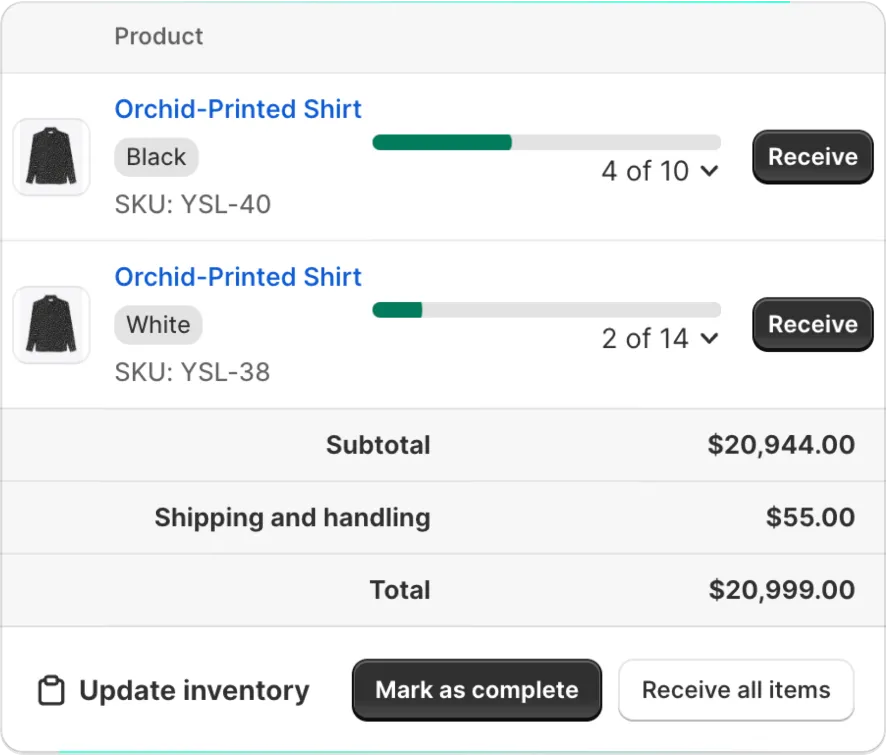 Add new purchase order in the Auto Purchase Orders app