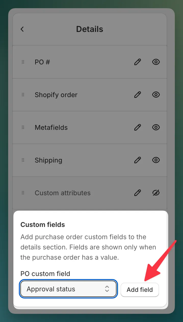 Po Template Custom field