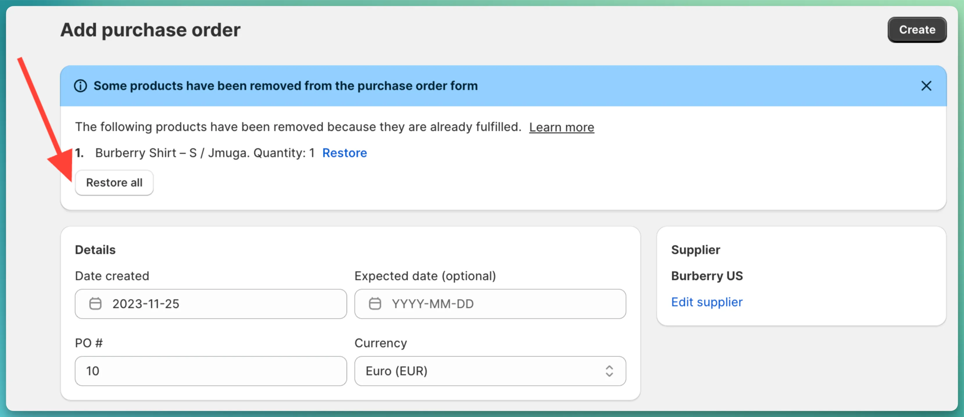 PO form