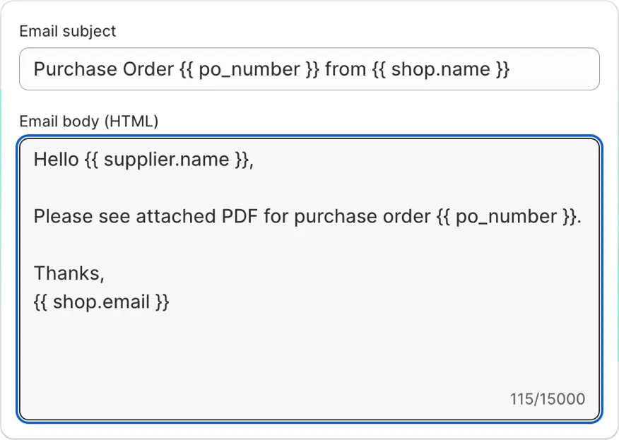 Add new purchase order in the AutoPO